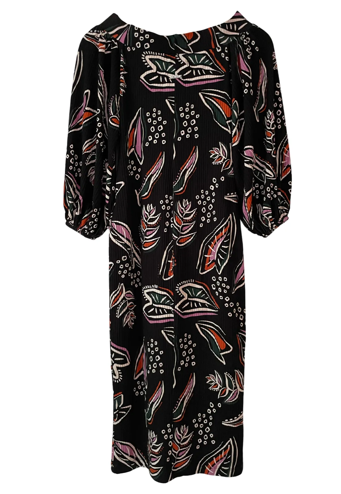 Printed Midi Black Dress