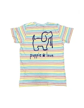 RAINBOW STRIPE LOGO PUP, YOUTH SS