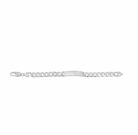 Real Silver cuban link ID Bracelet