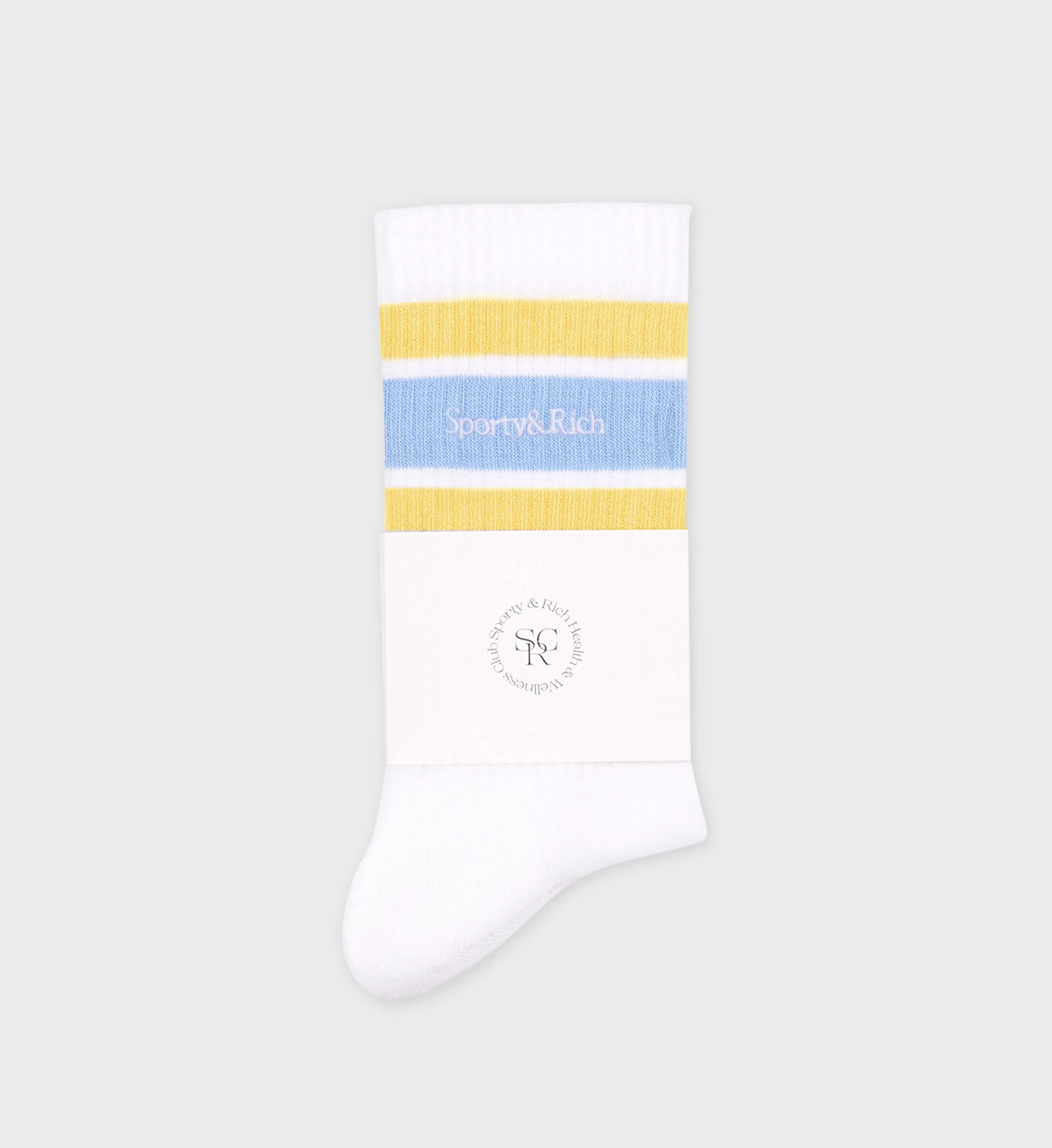 Serif Logo Socks - White/Almond/China Blue