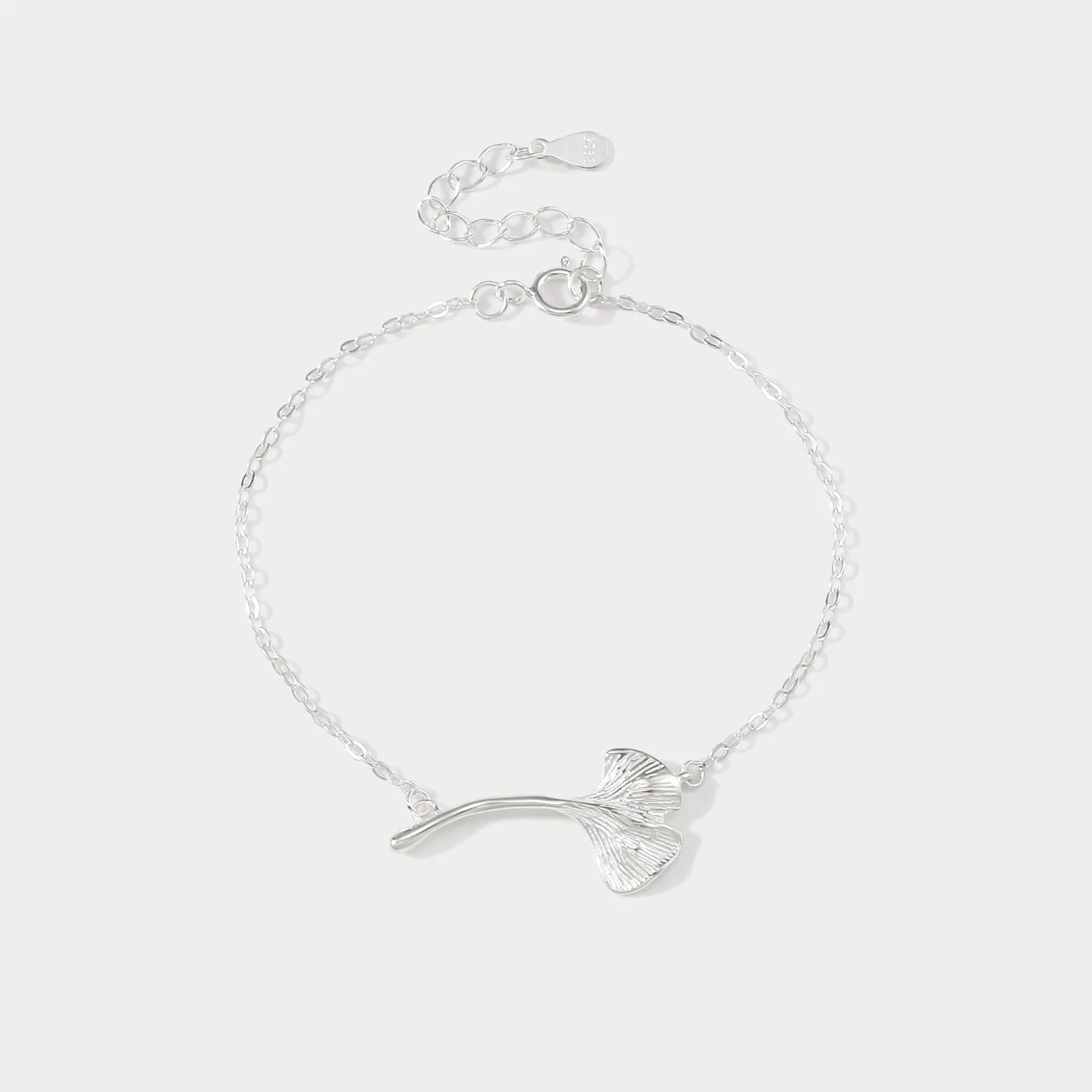 Silver Ginkgo Leaf Bracelet