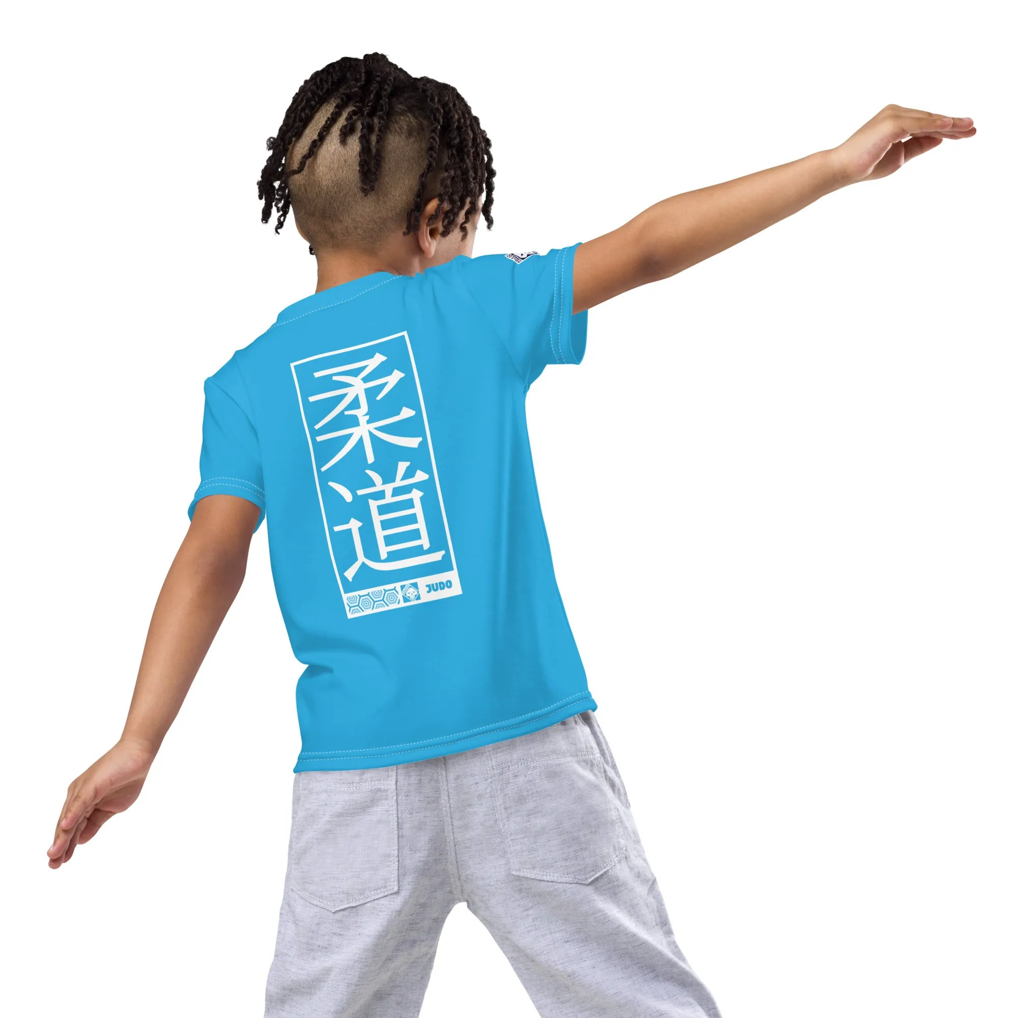 Summer Adventure: Boy's Short Sleeve Judo Rash Guard - Cyan