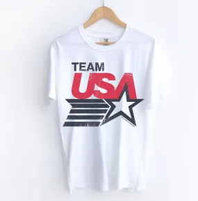 'TEAM USA' Unisex Tee - White (Oversized Graphic)