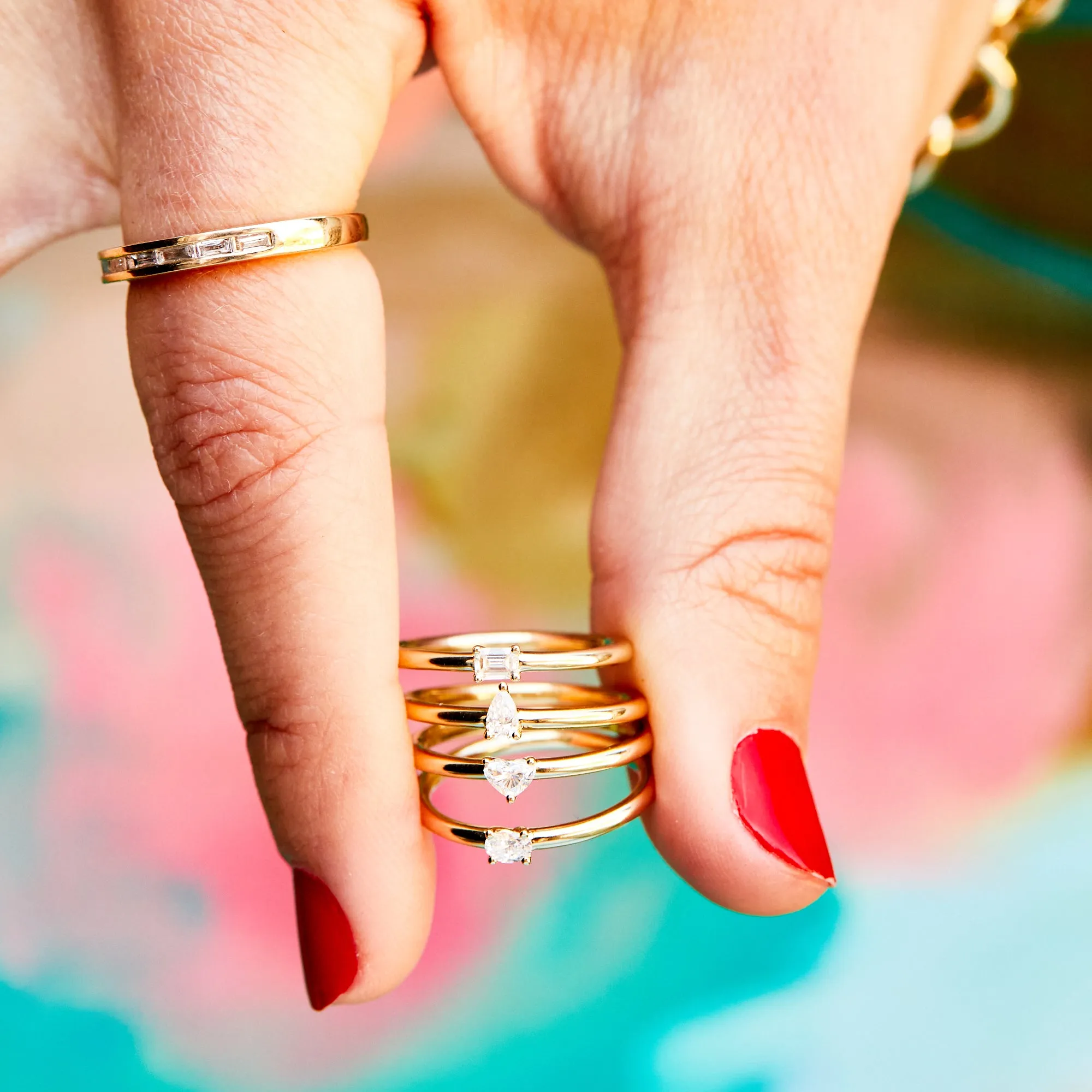 Teensy Oval Diamond Ring