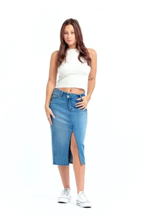 Tencel Crossover Waistband Skirt in Harrison