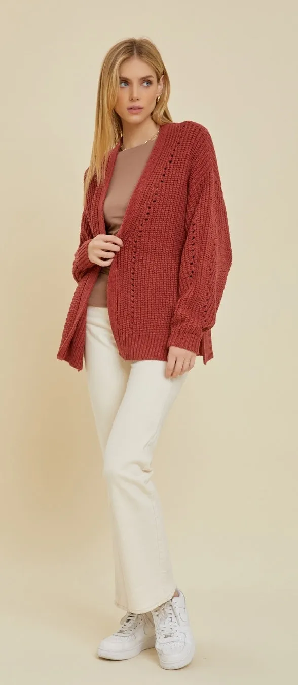 Thick Cable Knit Short Cardigan