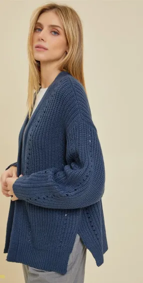 Thick Cable Knit Short Cardigan