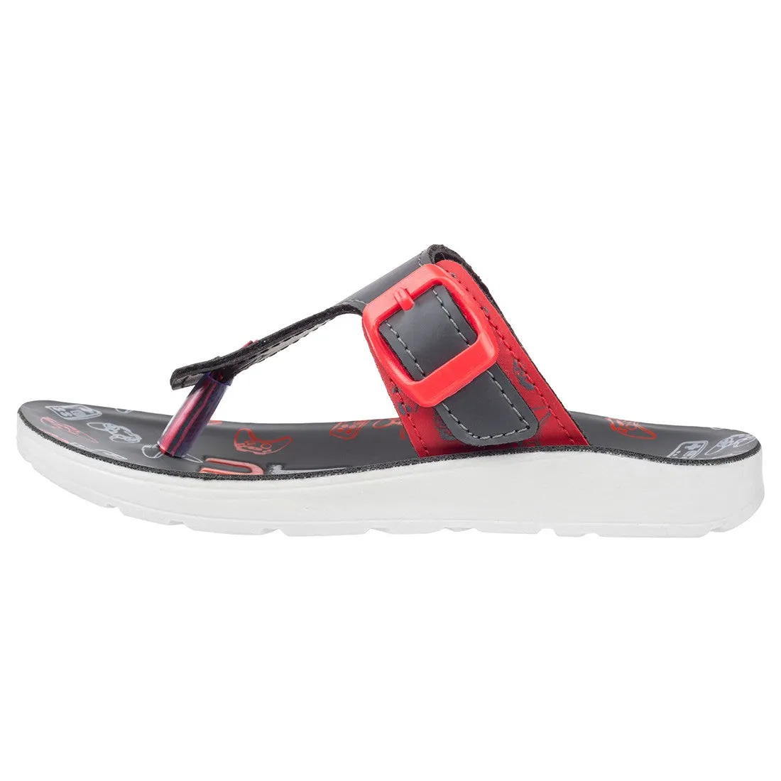 Walkaroo Kids Printed Thong Sandals  - XK803 Red