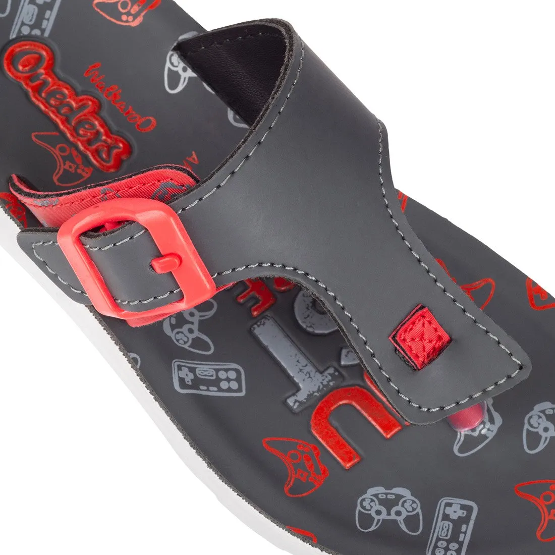 Walkaroo Kids Printed Thong Sandals  - XK803 Red