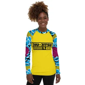 Womens Long Sleeve BJJ Rash Guard - Jiu-Jitsu 019 - Dahlia 002